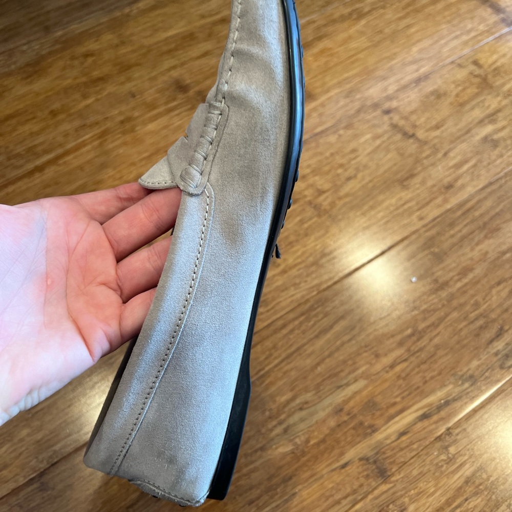 TODโS CITY GOMMINO DRIVING SHOES IN SUEDE - light grayish taupe color size 39 - Picture 10 of 16